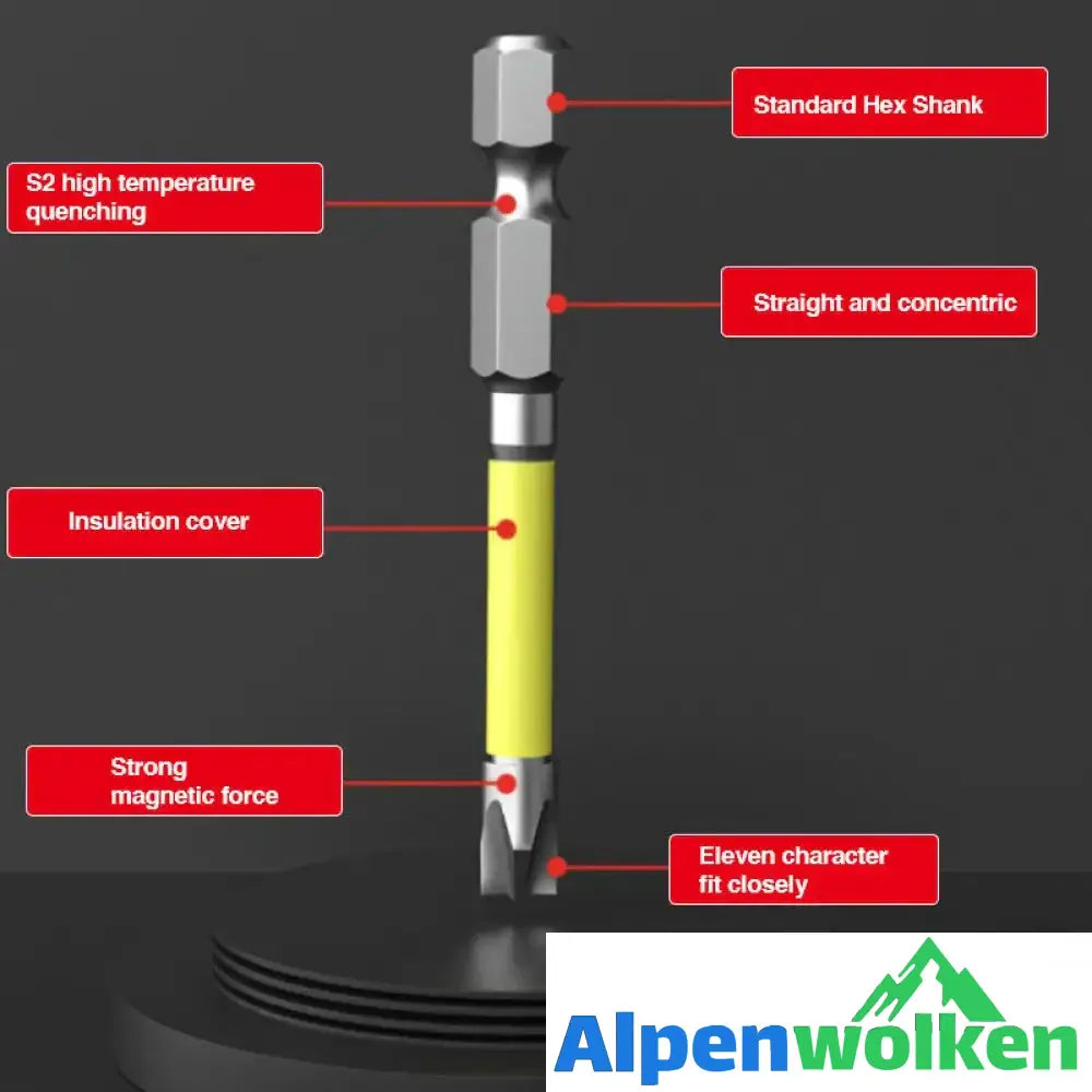 Alpenwolken - Kreuz- und Schlitz-Schraubendreher-Bits für Elektriker