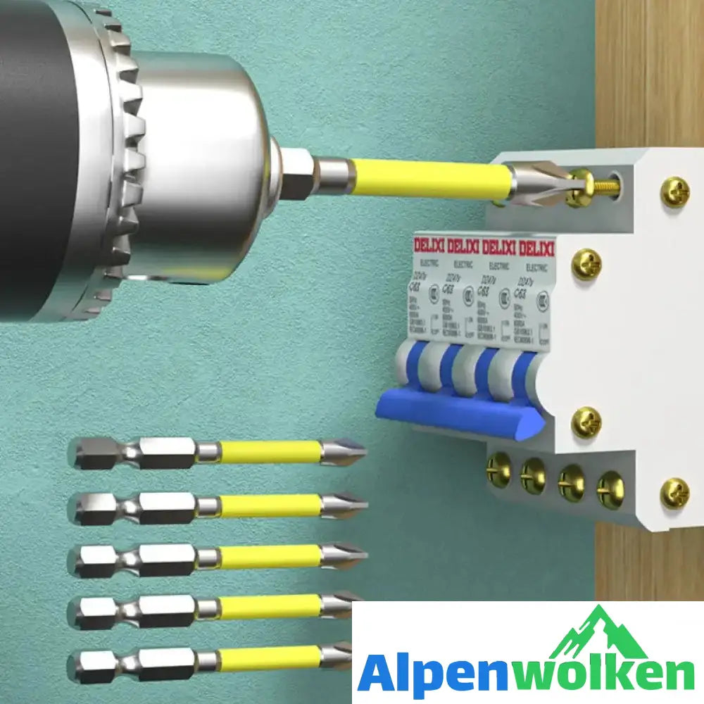 Alpenwolken - Kreuz- und Schlitz-Schraubendreher-Bits für Elektriker