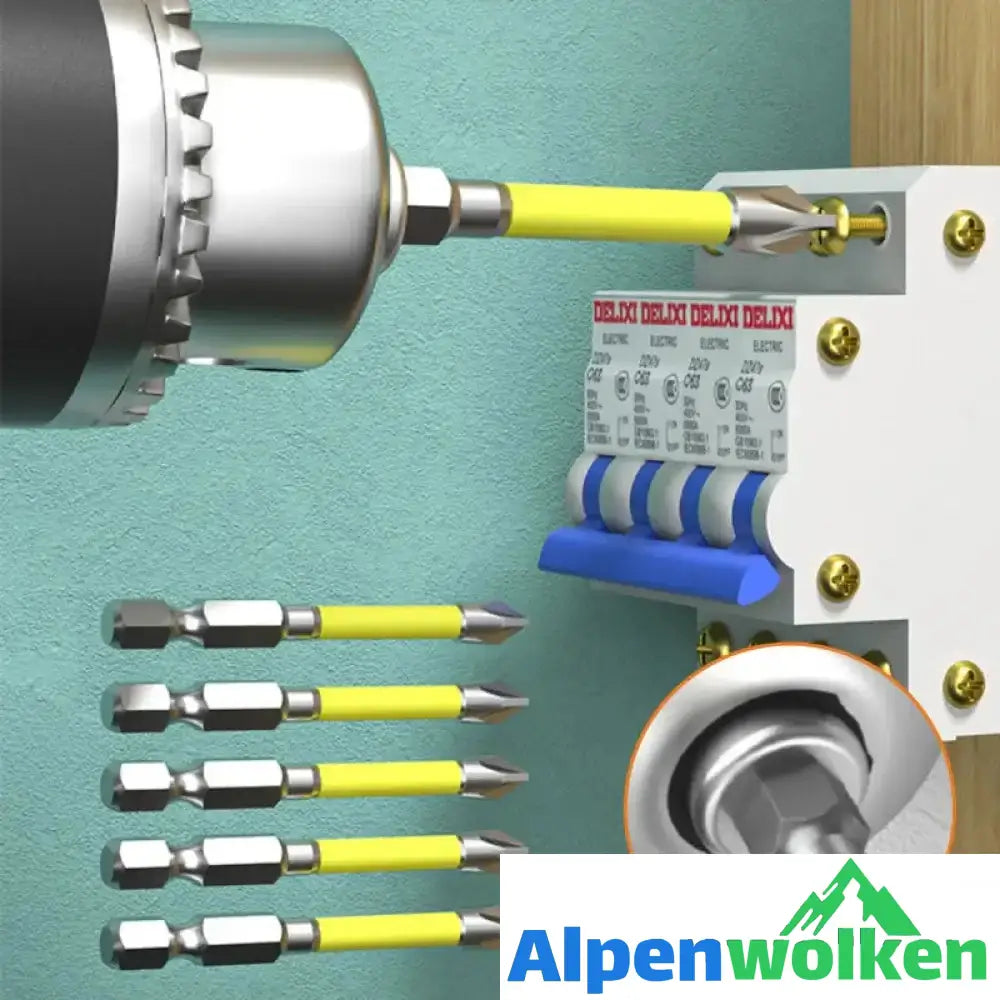 Alpenwolken - Kreuz- und Schlitz-Schraubendreher-Bits für Elektriker