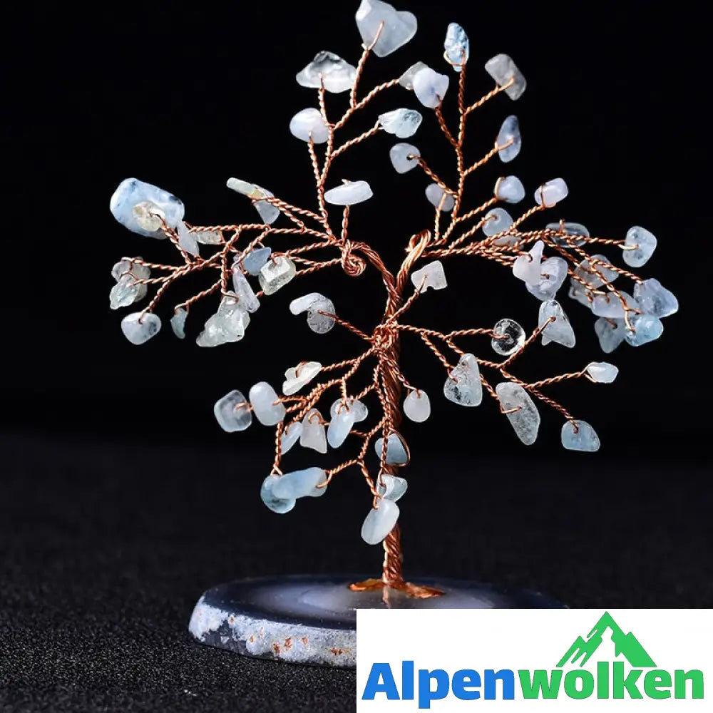 Alpenwolken - Kristall Baum Des Lebens Schreibtisch Skulptur Aquamarin