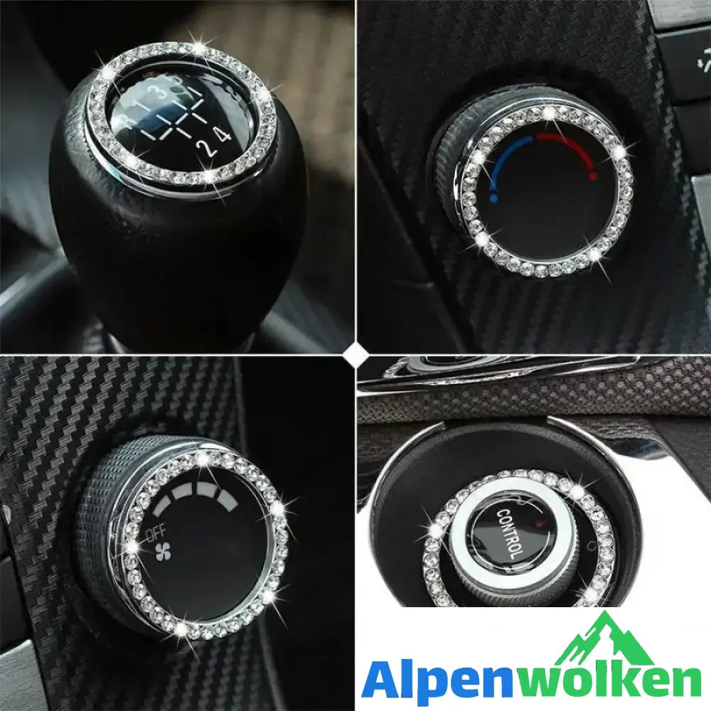 Alpenwolken - Kristall Ring Auto Zündung Knopf Dekoration, 2 Pcs