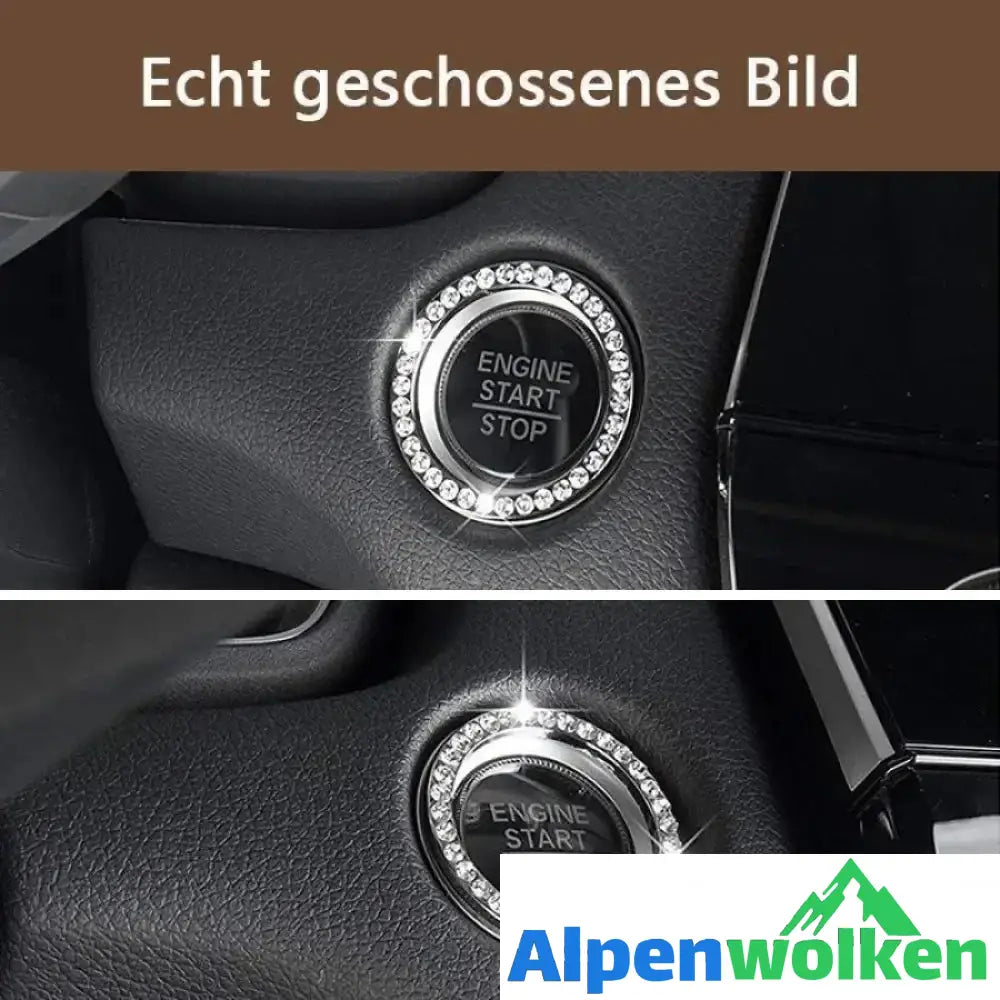 Alpenwolken - Kristall Ring Auto Zündung Knopf Dekoration, 2 Pcs