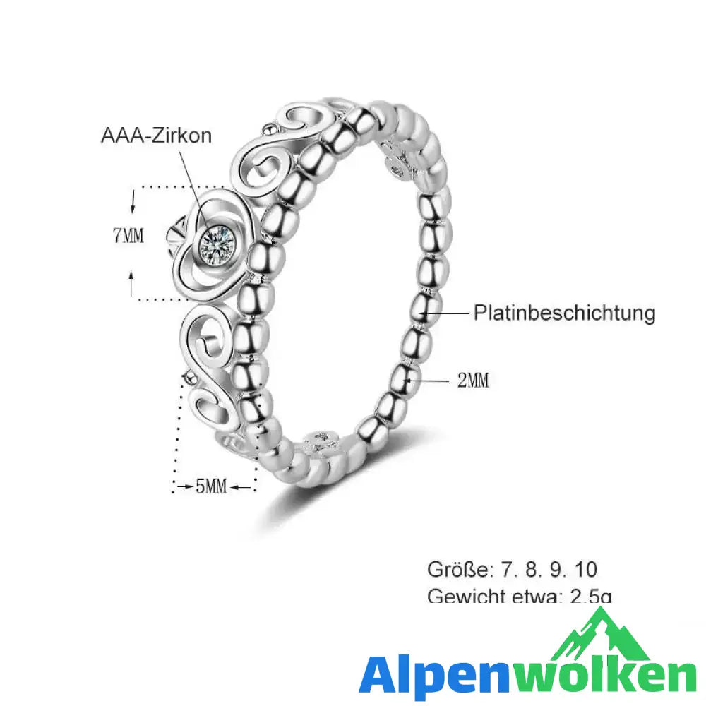 Alpenwolken - Krone - Diamant - Ring