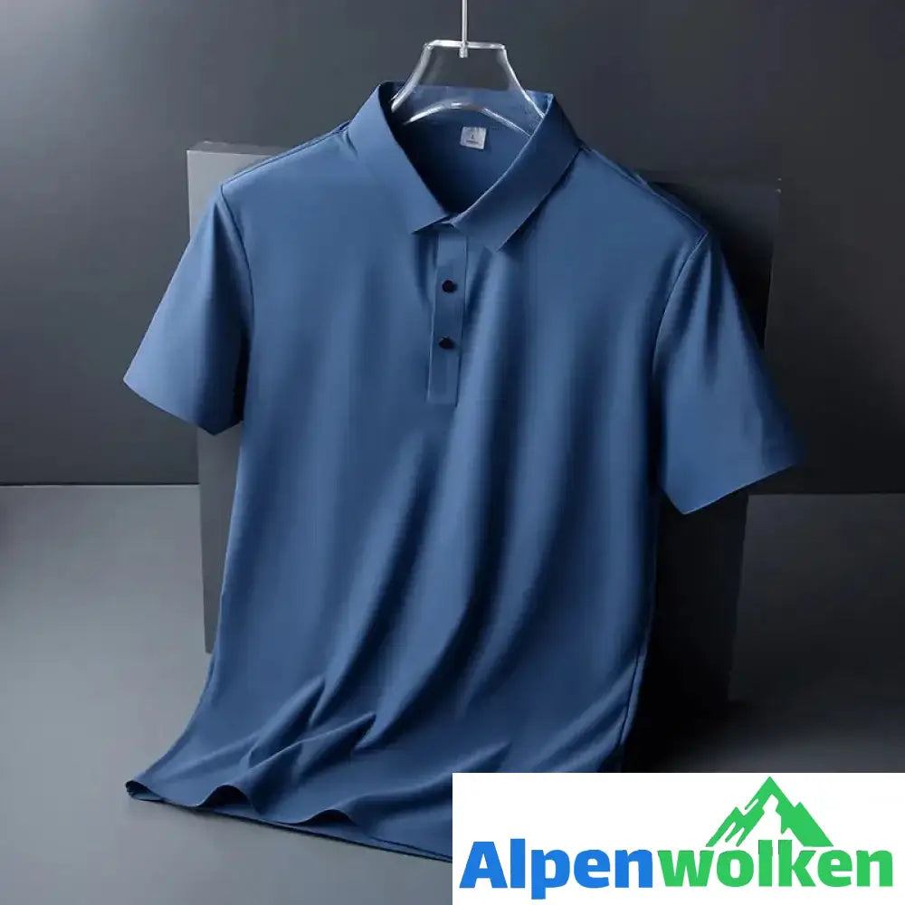 Alpenwolken - Kühles Schnelltrocknendes Sommerhemd Für Herren Marineblau