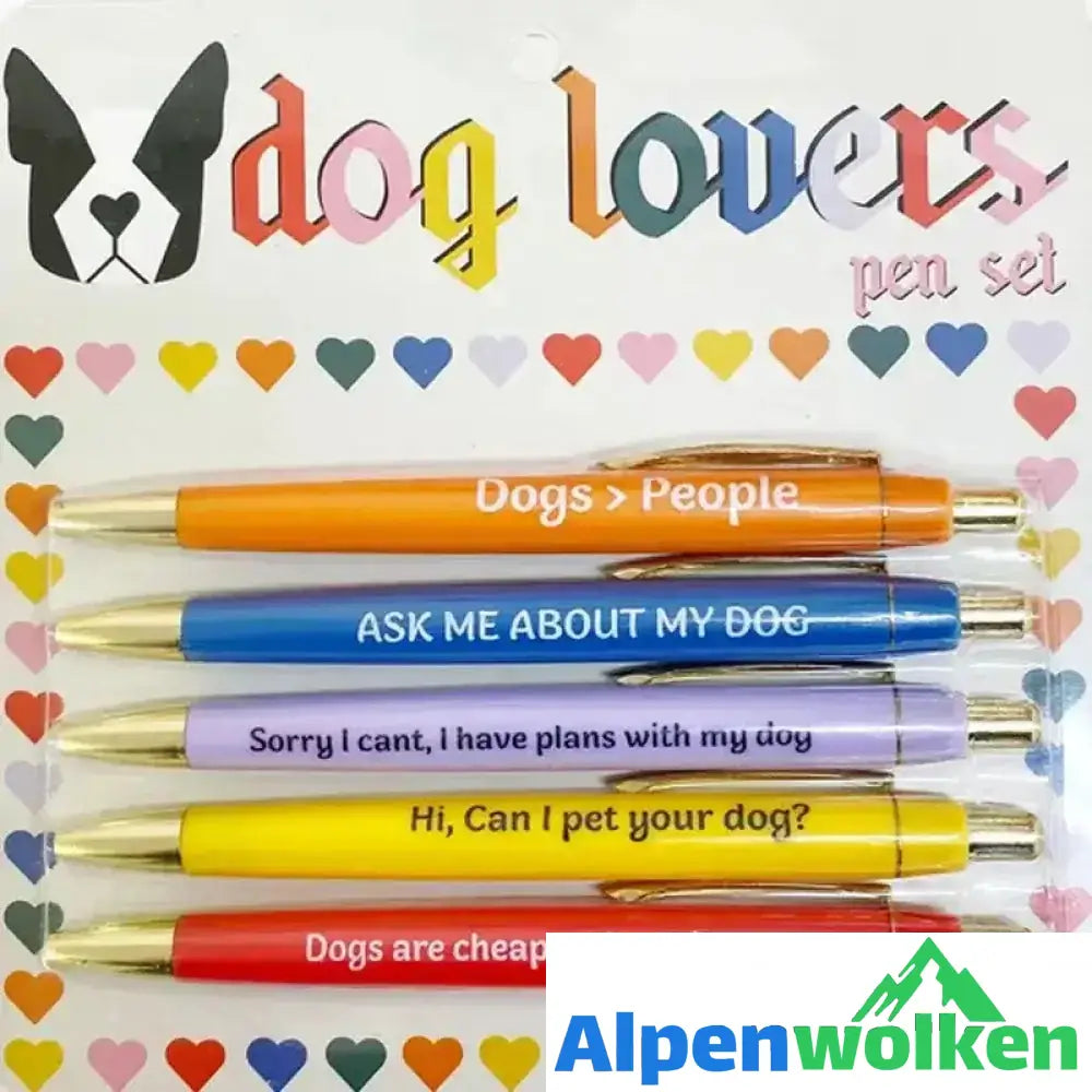 Alpenwolken - Kugelschreiber für Tierliebhaber 5 Set (25 Stück) * HUNDELIEBHABER