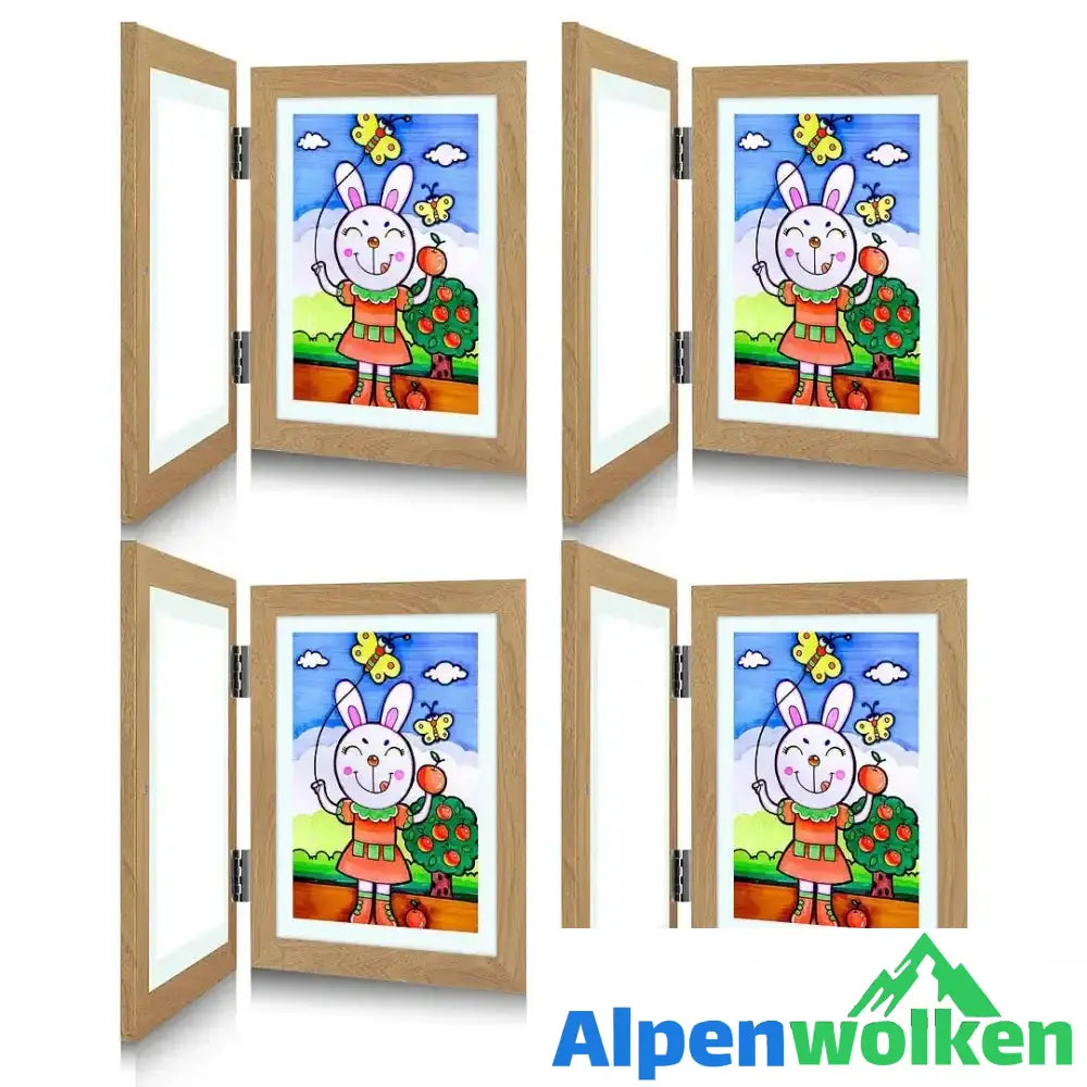 Alpenwolken - Kunstfotorahmen für Kinder Holzfarbe* 4 Stück