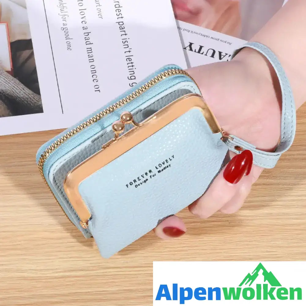 Alpenwolken - Kurze Geldbörse für Damen Blau