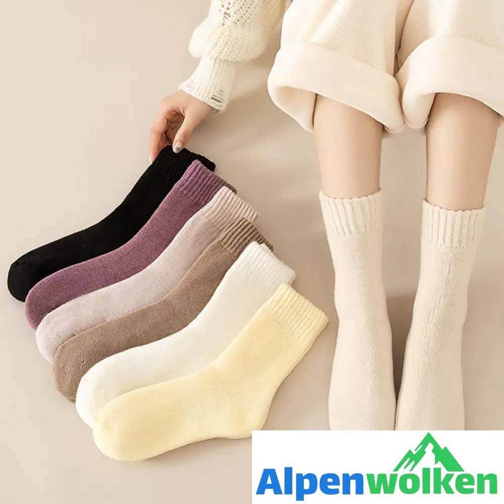 Alpenwolken - Kuschelige Unisex-Winter-Thermosocken aus Samt