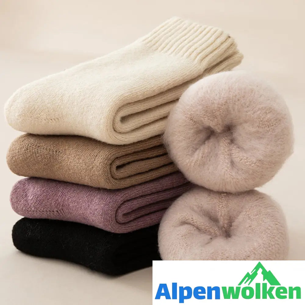 Alpenwolken - Kuschelige Unisex-Winter-Thermosocken aus Samt