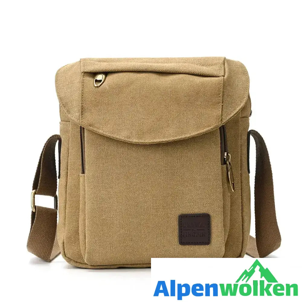 Alpenwolken - Lässige Business-Umhängetasche für Herren Khaki