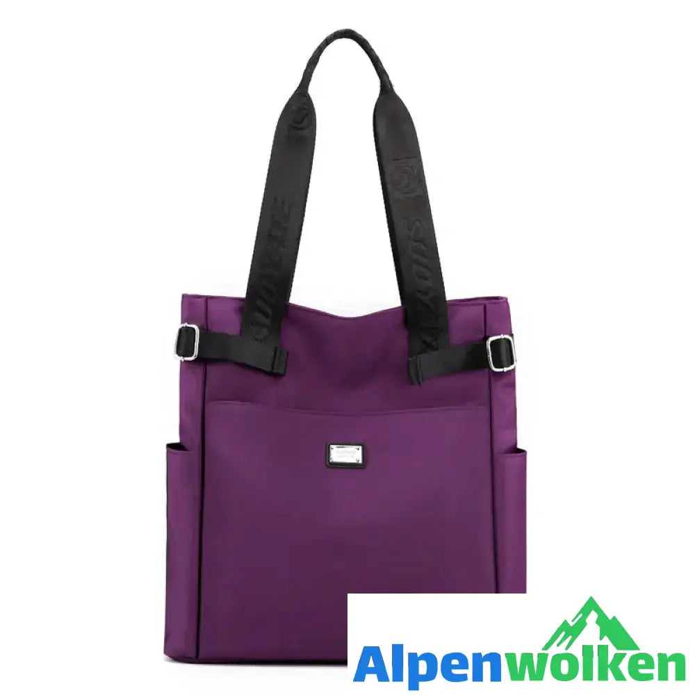 Alpenwolken - Lässige Damenhandtasche aus Nylon dunkellila