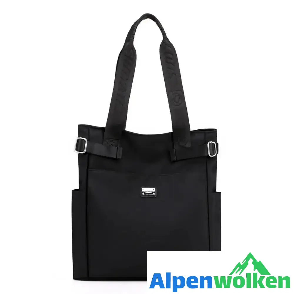 Alpenwolken - Lässige Damenhandtasche aus Nylon schwarz