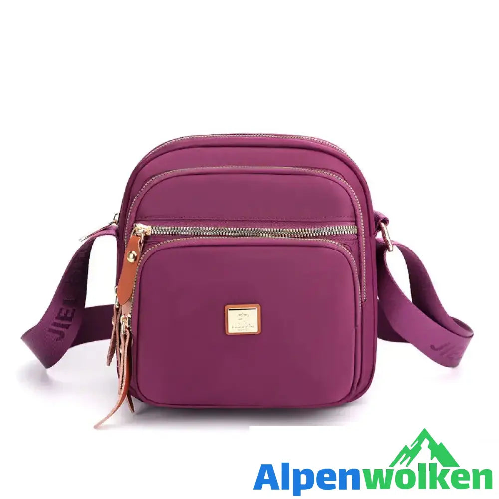 Alpenwolken - Lässige leichte Umhängetasche mit mehreren Taschen für Damen lila