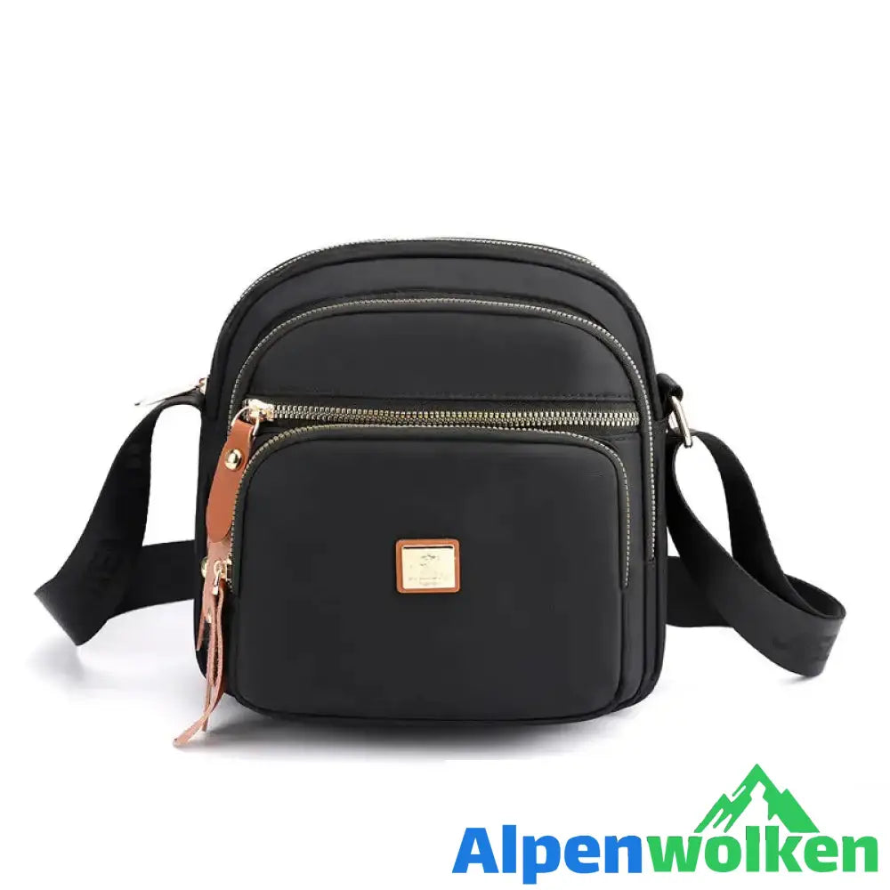 Alpenwolken - Lässige leichte Umhängetasche mit mehreren Taschen für Damen schwarz