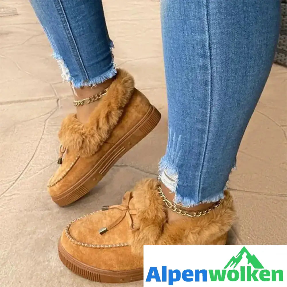 Alpenwolken - Lässige Mode flache Stiefel Braun