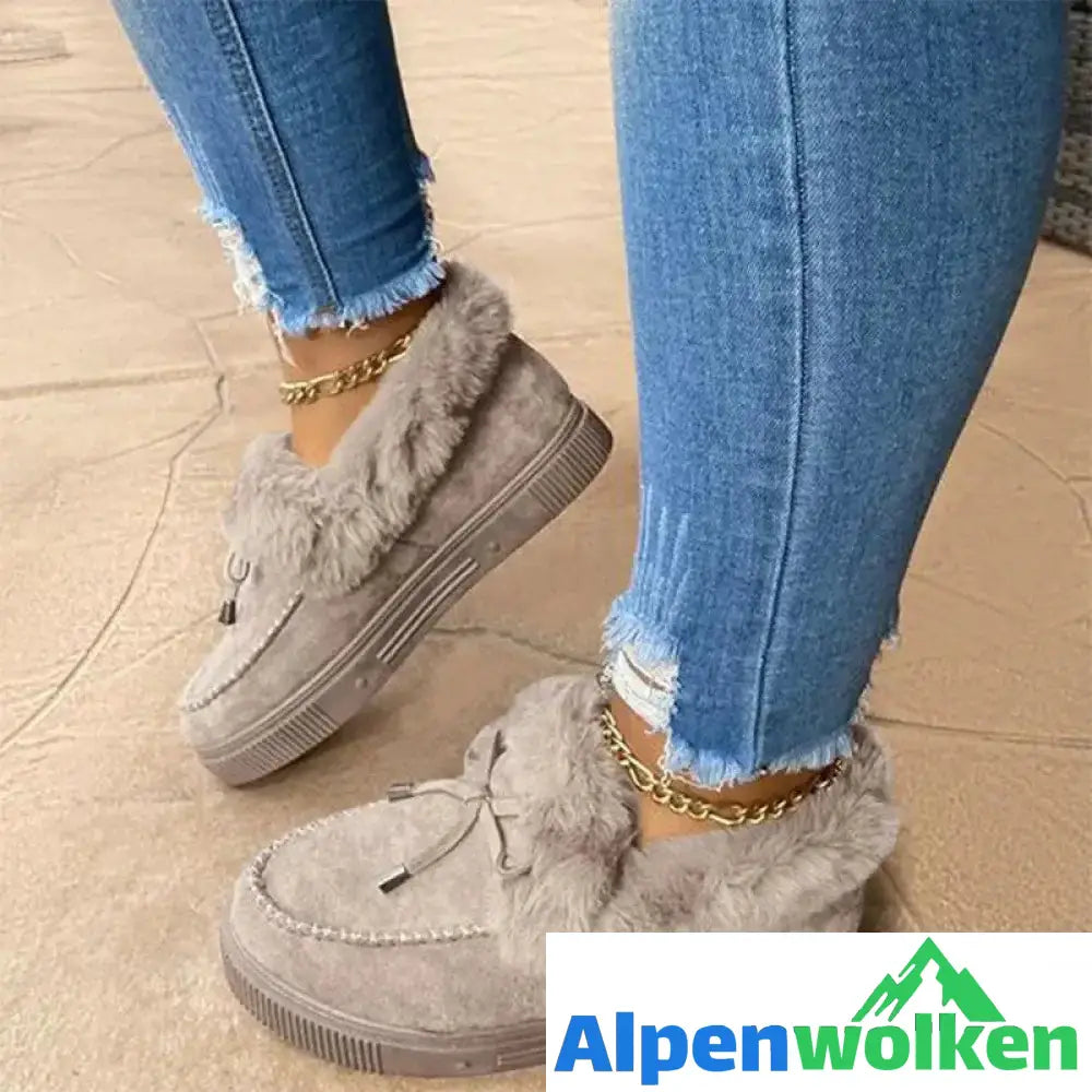 Alpenwolken - Lässige Mode flache Stiefel Grau