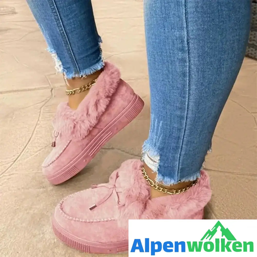 Alpenwolken - Lässige Mode flache Stiefel Rosa