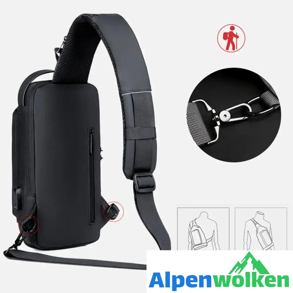 Alpenwolken - Lässige Multifunktionale Diebstahlsichere Brusttasche für Herren