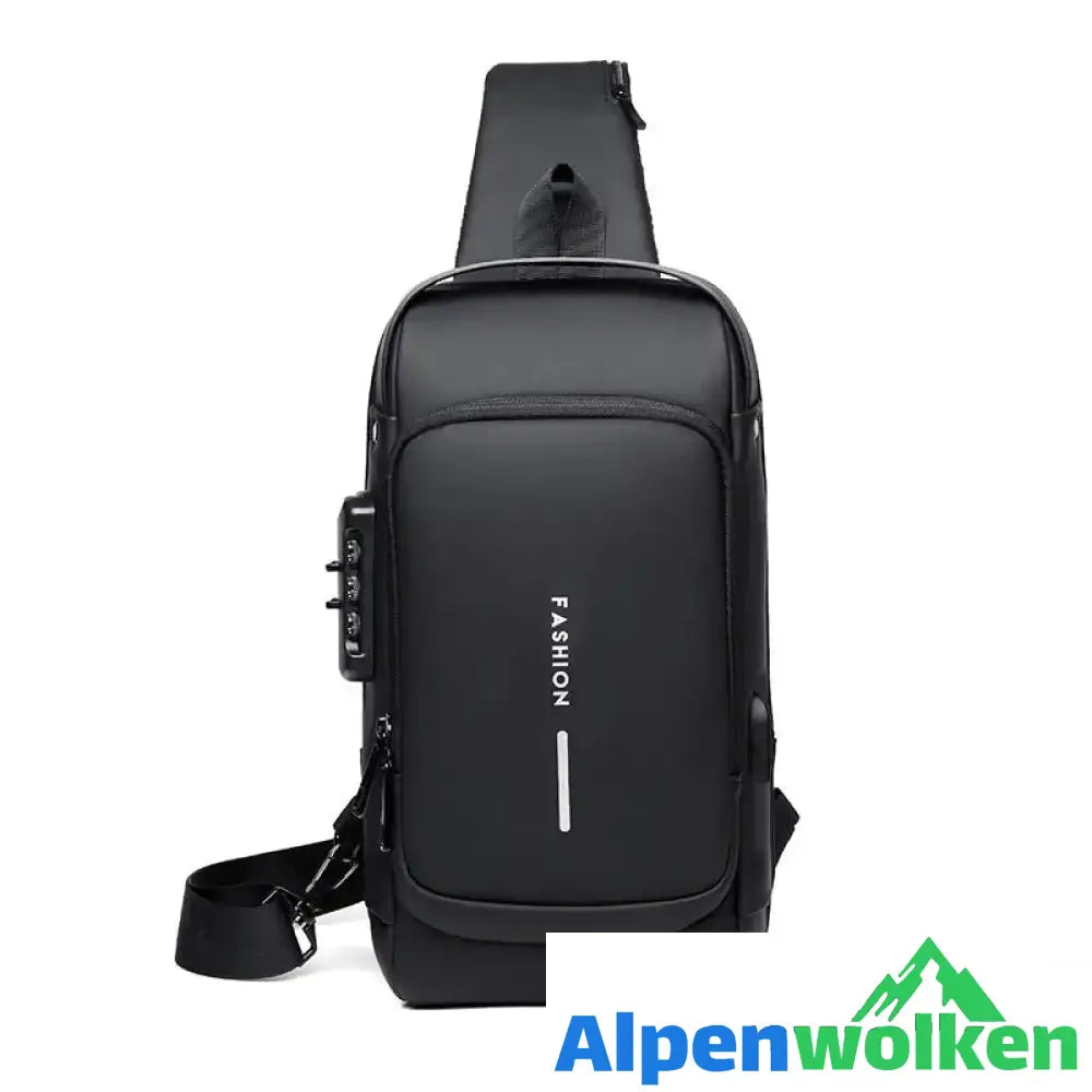 Alpenwolken - Lässige Multifunktionale Diebstahlsichere Brusttasche für Herren schwarz