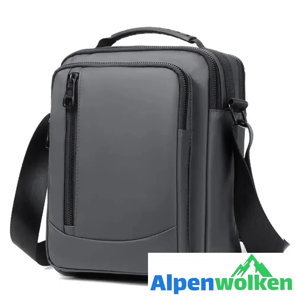 Alpenwolken - Lässige Outdoor-Schultertasche für Herren Grau L