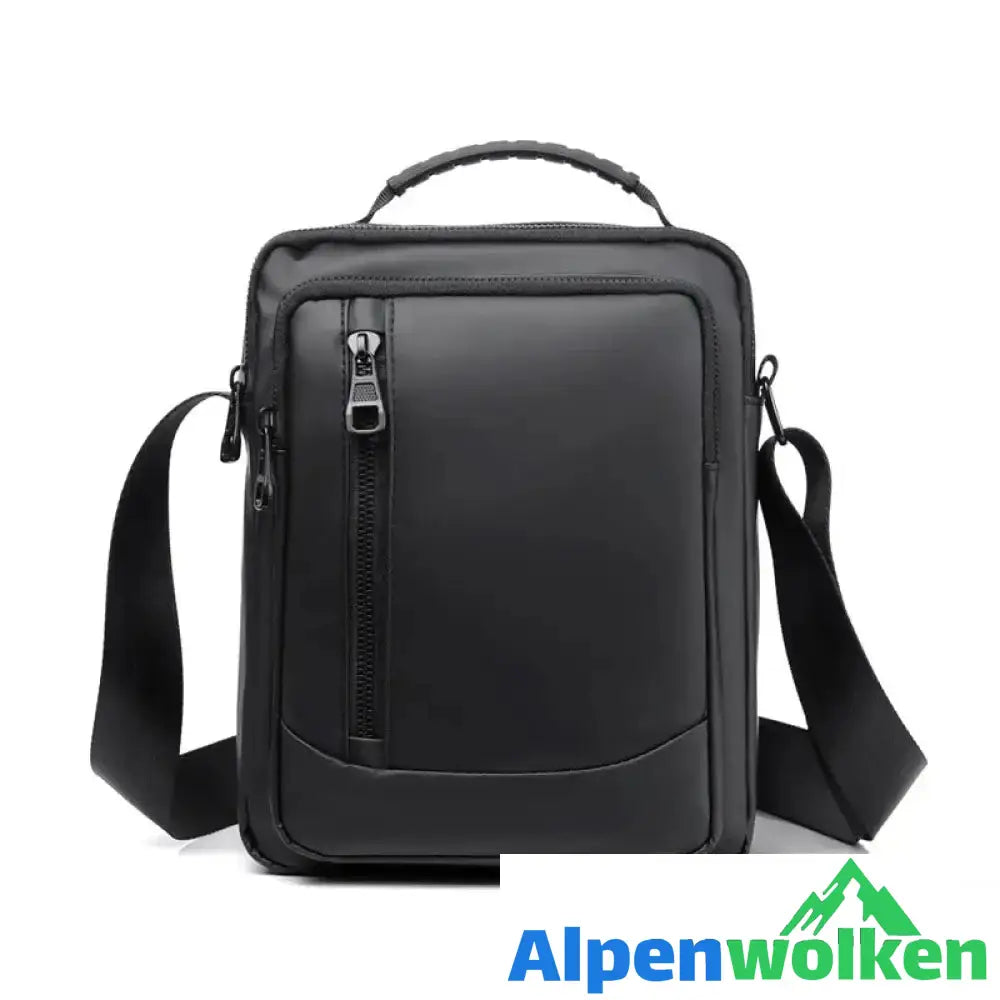 Alpenwolken - Lässige Outdoor-Schultertasche für Herren Schwarz S