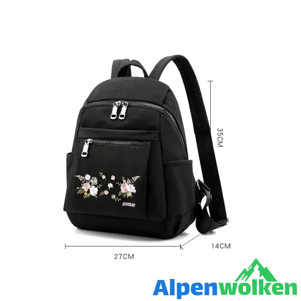 Alpenwolken - Lässiger modischer bestickter Nylonrucksack für Damen