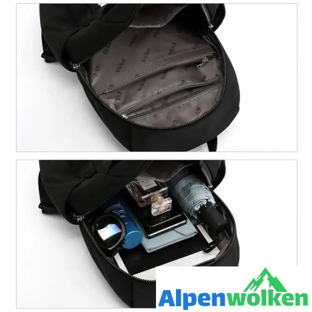 Alpenwolken - Lässiger modischer bestickter Nylonrucksack für Damen