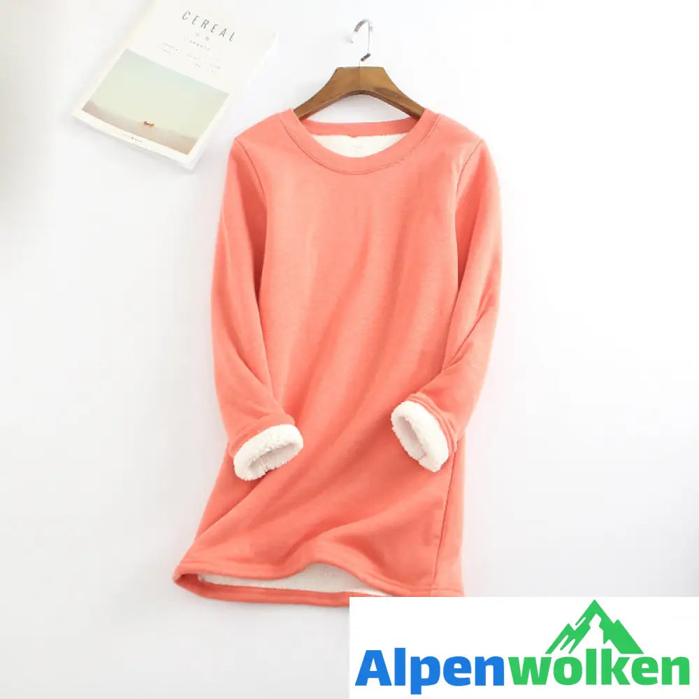 Alpenwolken - 💥Lammfleece-Thermooberteil Wassermelonenrot