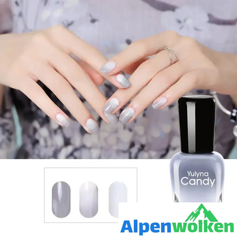 Alpenwolken - Langanhaltender Nagellack Mit Temperaturverfärbung Grau-Weiß