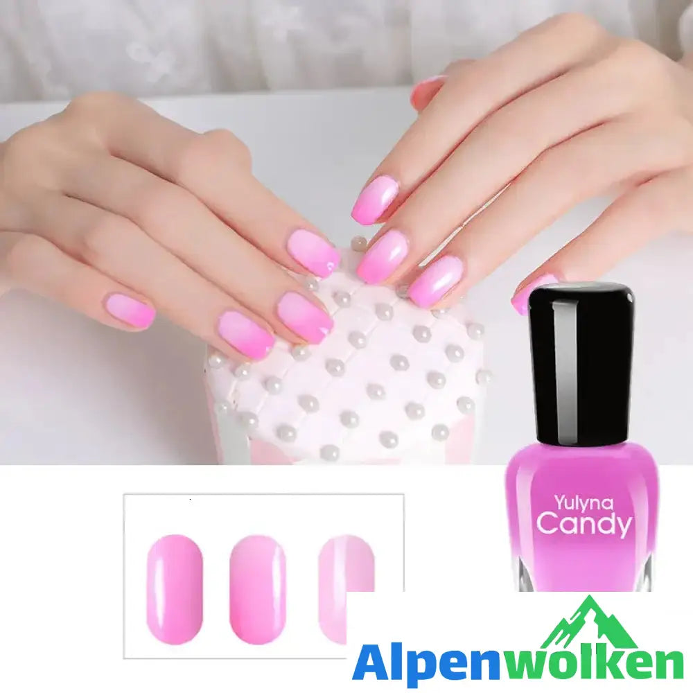 Alpenwolken - Langanhaltender Nagellack Mit Temperaturverfärbung Rosa-Weiß