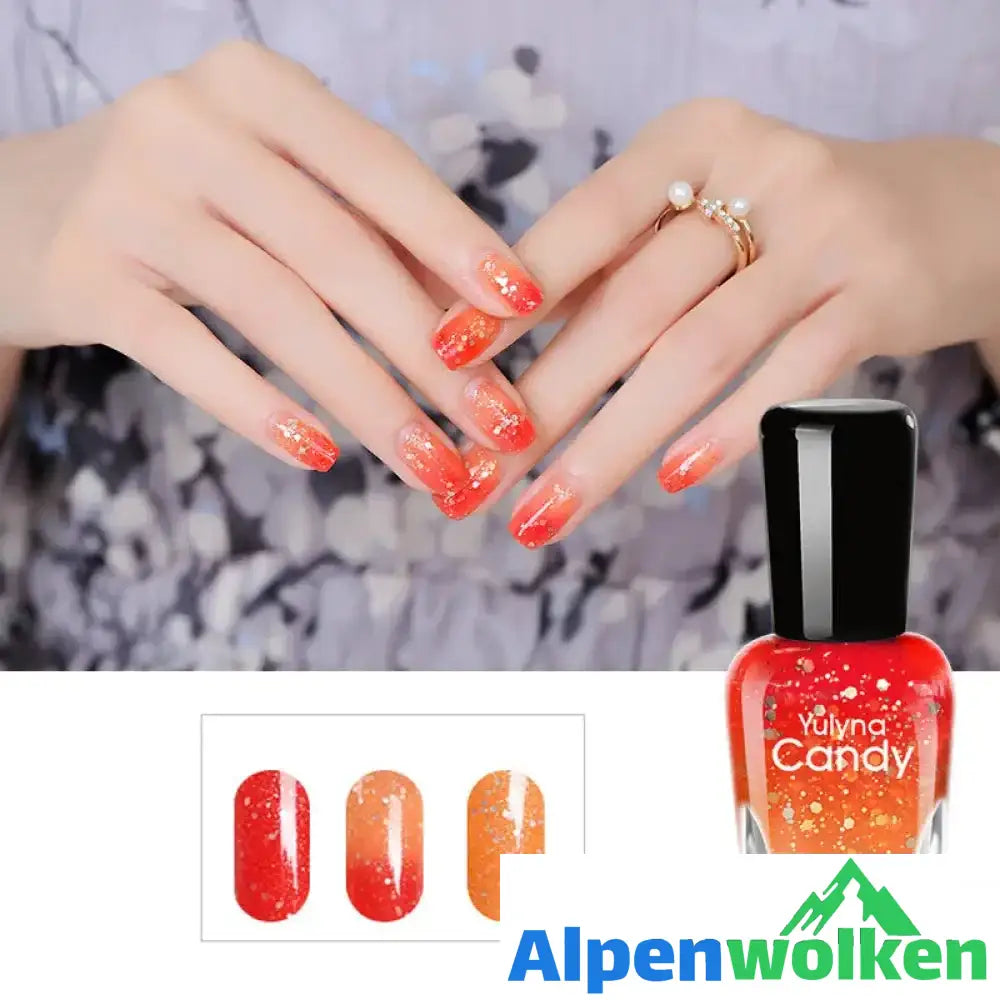 Alpenwolken - Langanhaltender Nagellack Mit Temperaturverfärbung Rot-Orange