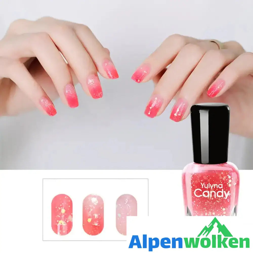 Alpenwolken - Langanhaltender Nagellack Mit Temperaturverfärbung Rot-Rosa