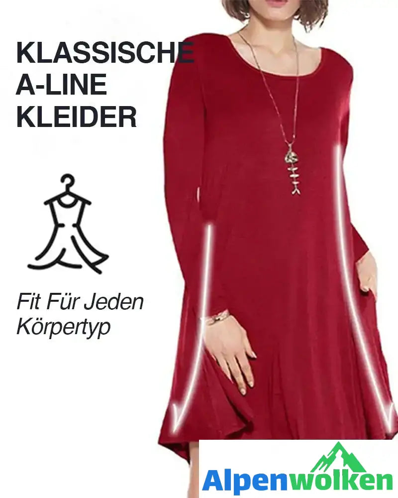 Alpenwolken - Langarm-Sweatshirt-Reisekleid