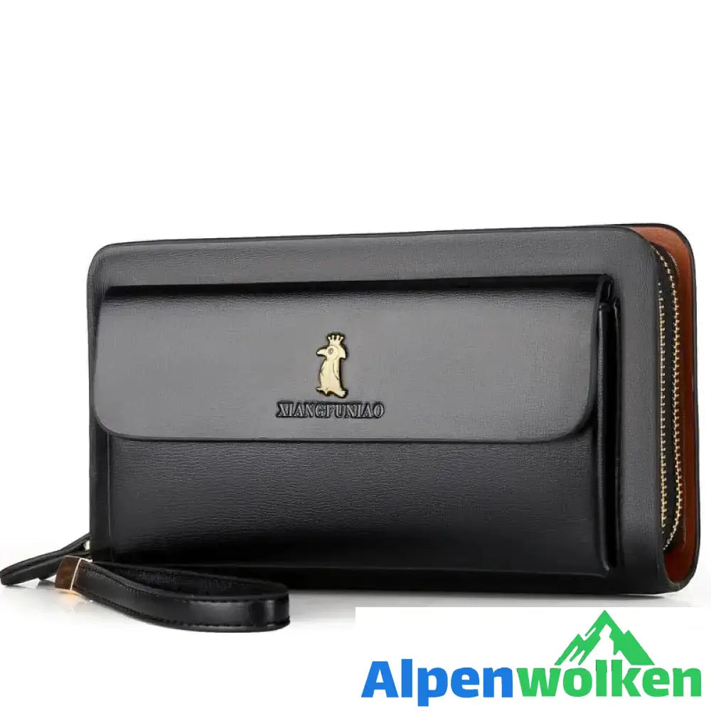 Alpenwolken - Lange Brieftasche für Herren Schwarz