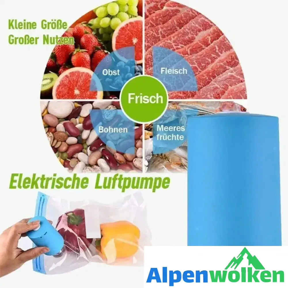 Alpenwolken - Lebensmittel Vakuumluftpumpe mit versiegelten Taschen