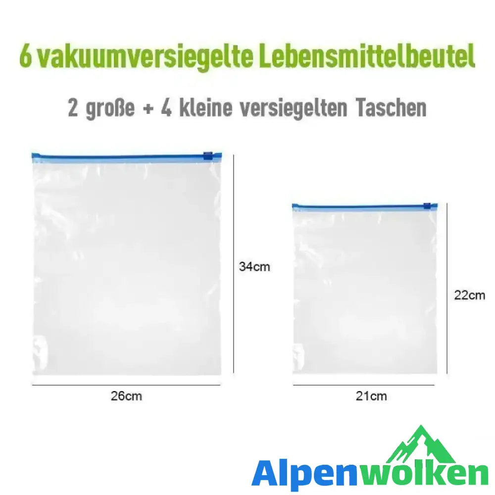 Alpenwolken - Lebensmittel Vakuumluftpumpe mit versiegelten Taschen