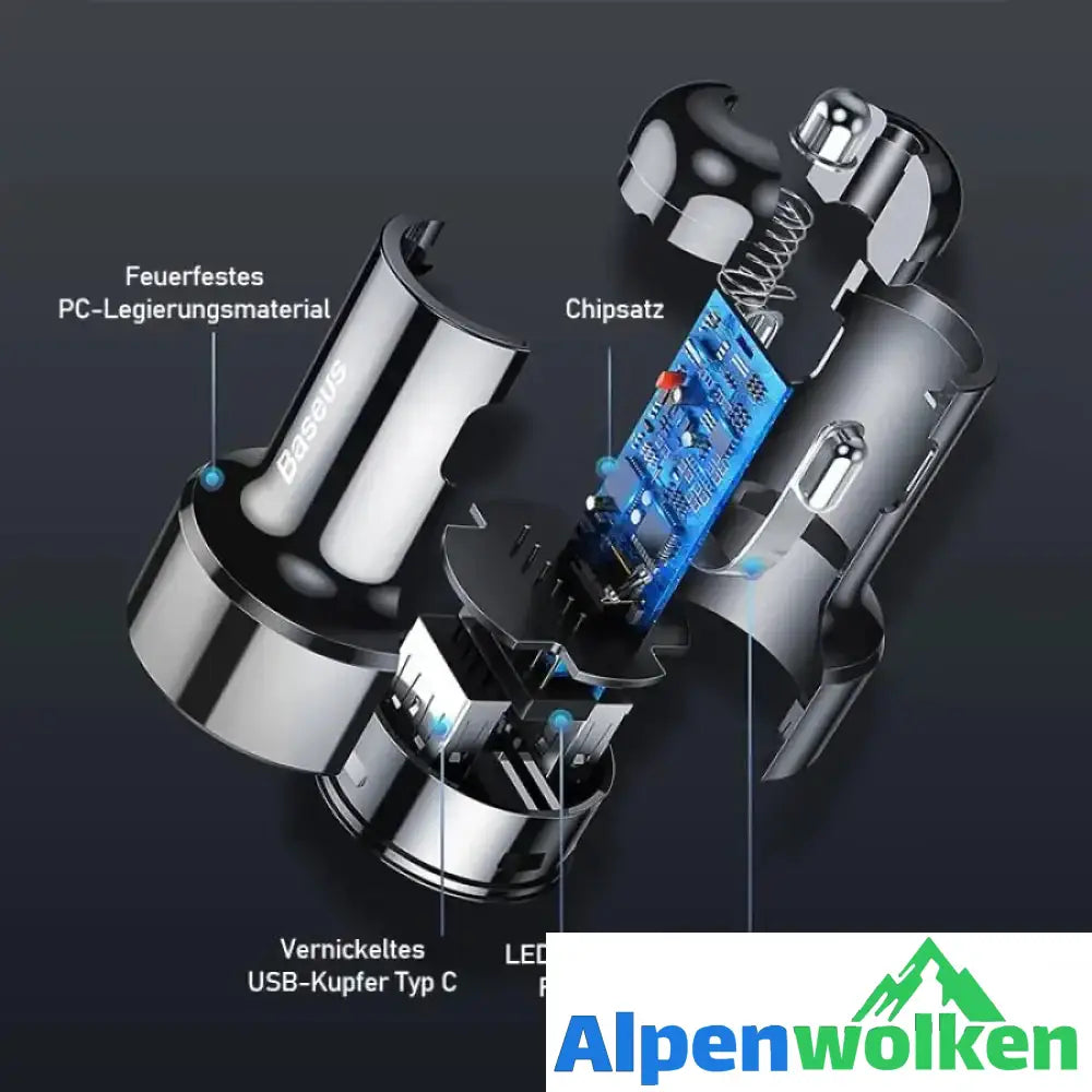 Alpenwolken - LED Digitalanzeige Autoladegerät