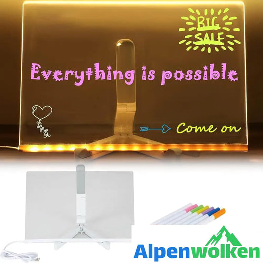 Alpenwolken - ✨LED-Farbnotiztafel aus Acryl🎨