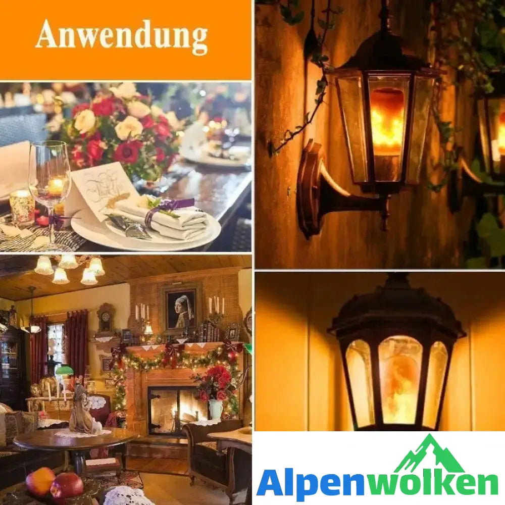 Alpenwolken - LED-Flammenlampe mit Schwerkraftsensor