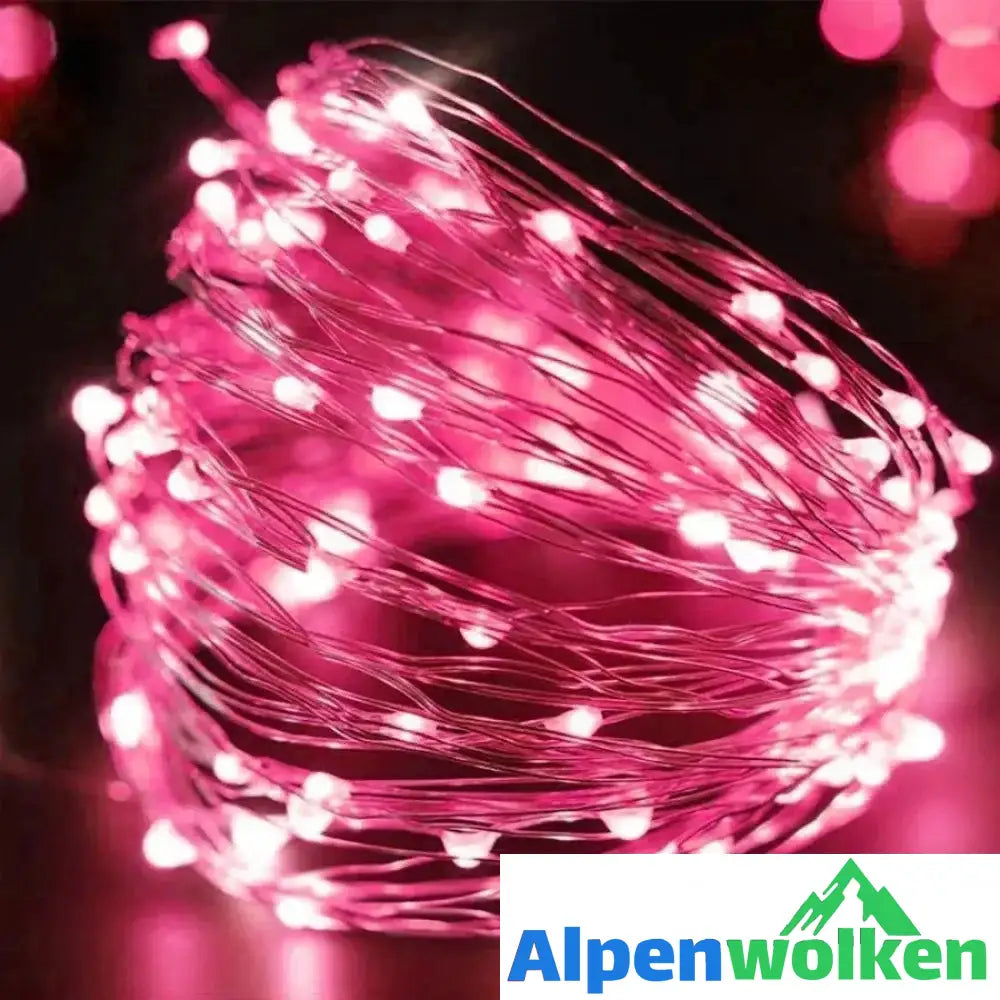 Alpenwolken - LED Flaschenlicht Korken Nachtlicht DIY Deko Geschenk 2M*5 Rosa