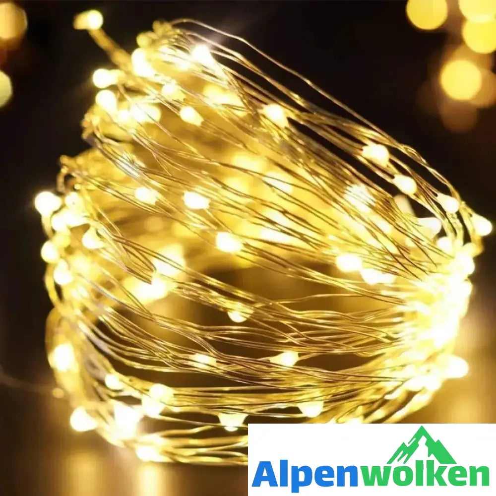 Alpenwolken - LED Flaschenlicht Korken Nachtlicht DIY Deko Geschenk ( 5 kaufen, 4 bezahlen ) 2M*5 Weiß