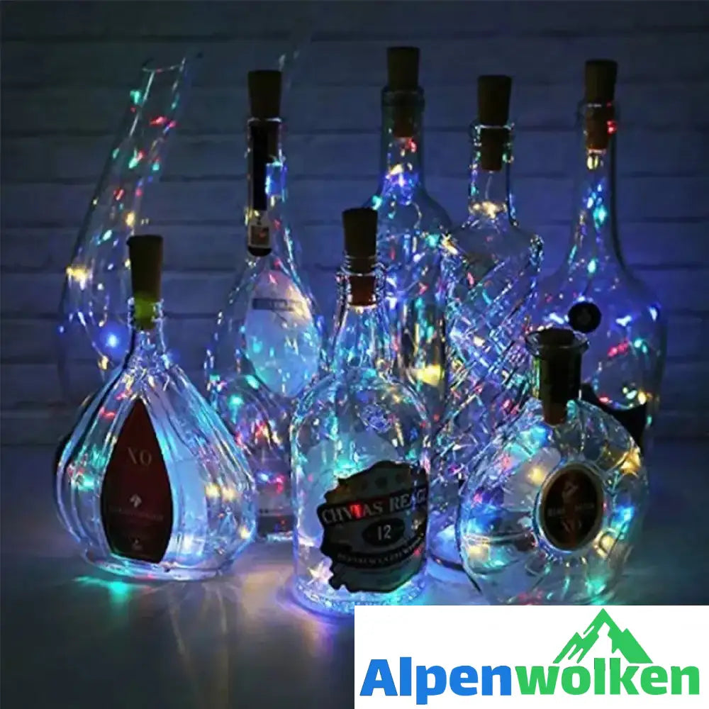 Alpenwolken - LED Flaschenlicht Korken Nachtlicht DIY Deko Geschenk ( 5 kaufen, 4 bezahlen )