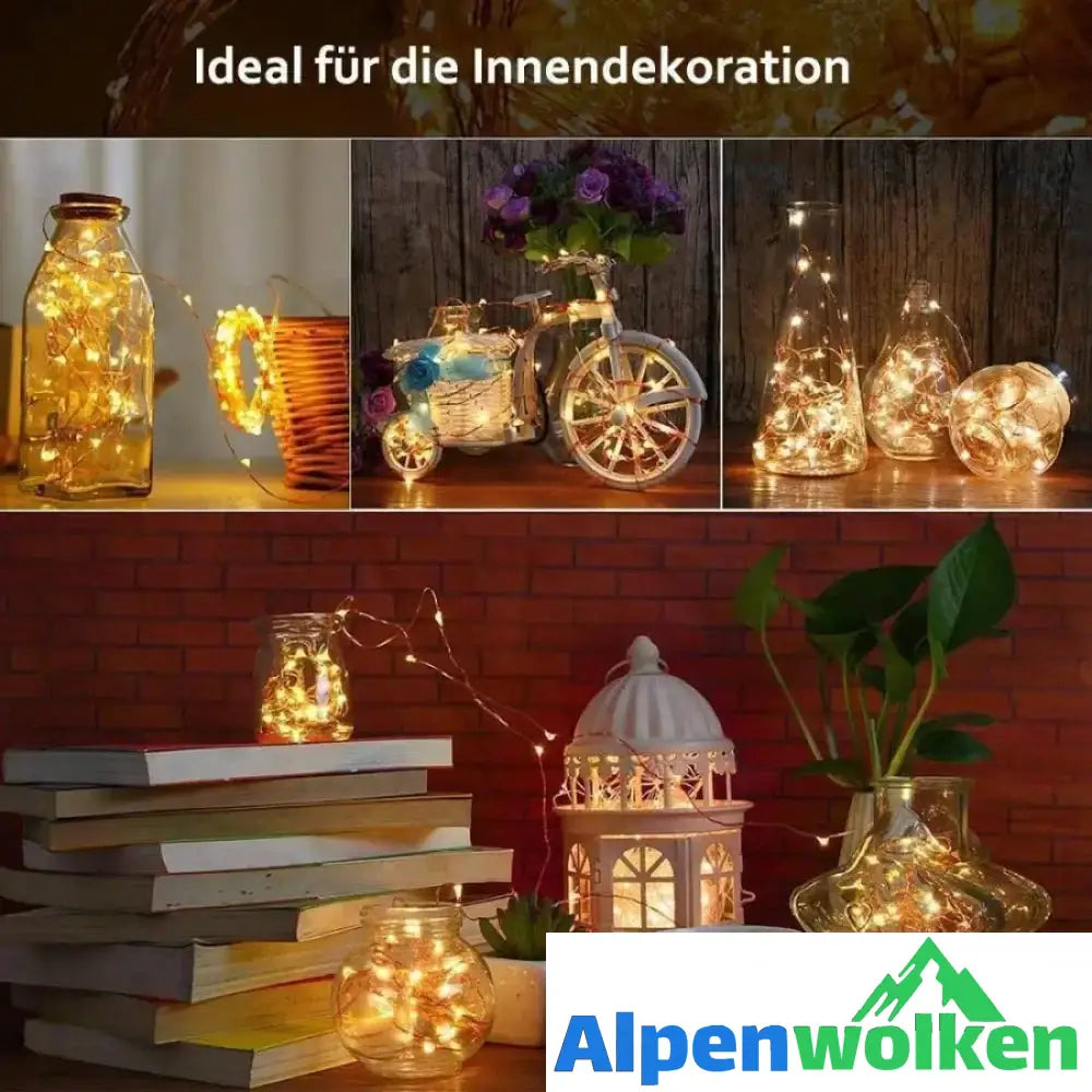 Alpenwolken - LED Flaschenlicht Korken Nachtlicht DIY Deko Geschenk ( 5 kaufen, 4 bezahlen )