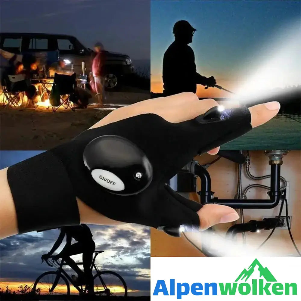 Alpenwolken - LED-Handschuhe mit wasserdichter Beleuchtung