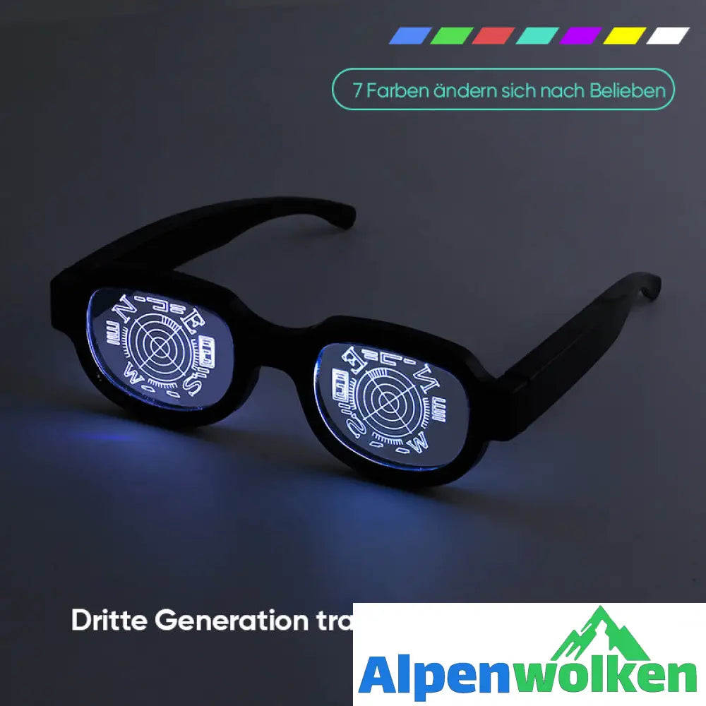 Alpenwolken - 👓LED leuchtende Brillen👓 bunt