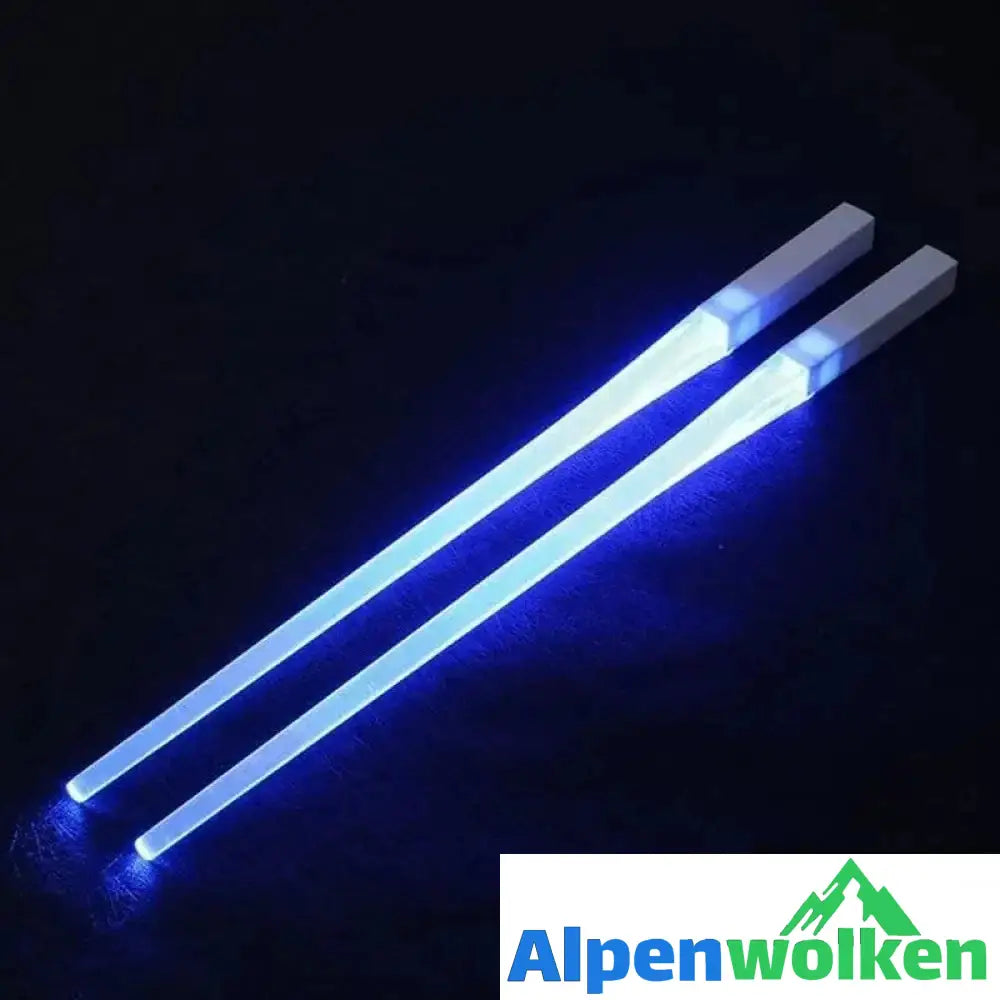 Alpenwolken - LED leuchtende Essstäbchen Blau