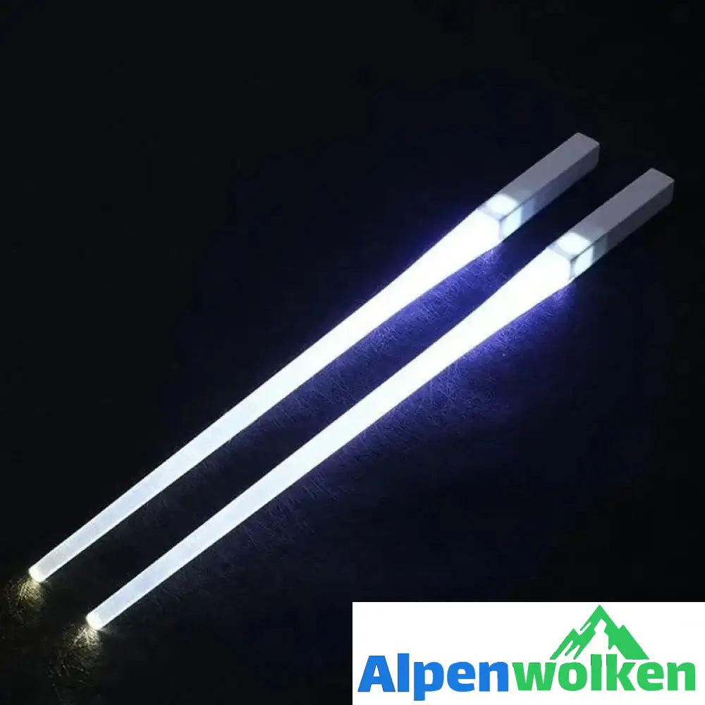 Alpenwolken - LED leuchtende Essstäbchen Weiß