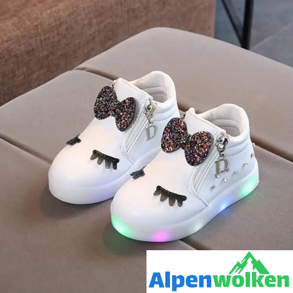 Alpenwolken - LED leuchtende Kinderschuhe mit weicher Sohle Weiß