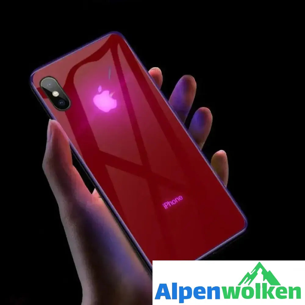 Alpenwolken - LED Licht Beleuchten Handyhülle für iPhone rot