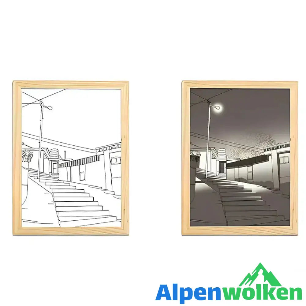 Alpenwolken - LED-Lichtmalerei Treppe